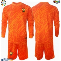 Otroški Nogometni dresi Francija Vratar Gostujoči EP 2024 Dolgi Rokav (+ Kratke hlače)